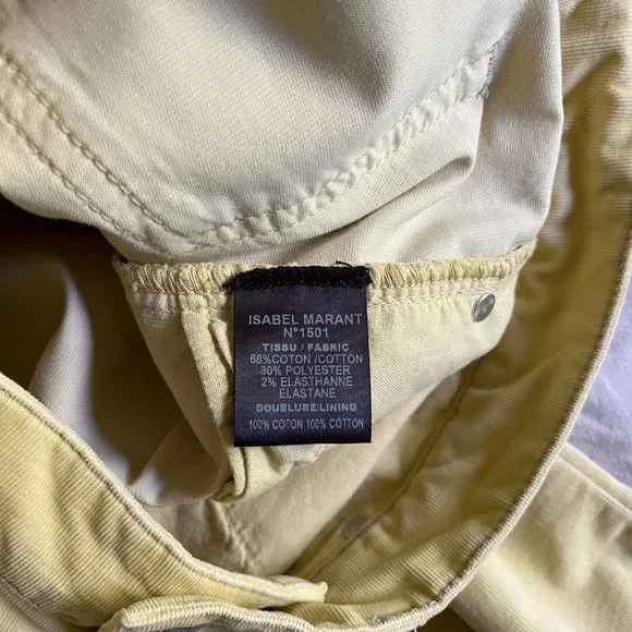 Isabel Marant Etoile Light Yellow Corduroy Pant in size 40 / US 8 - Picture 5 of 6